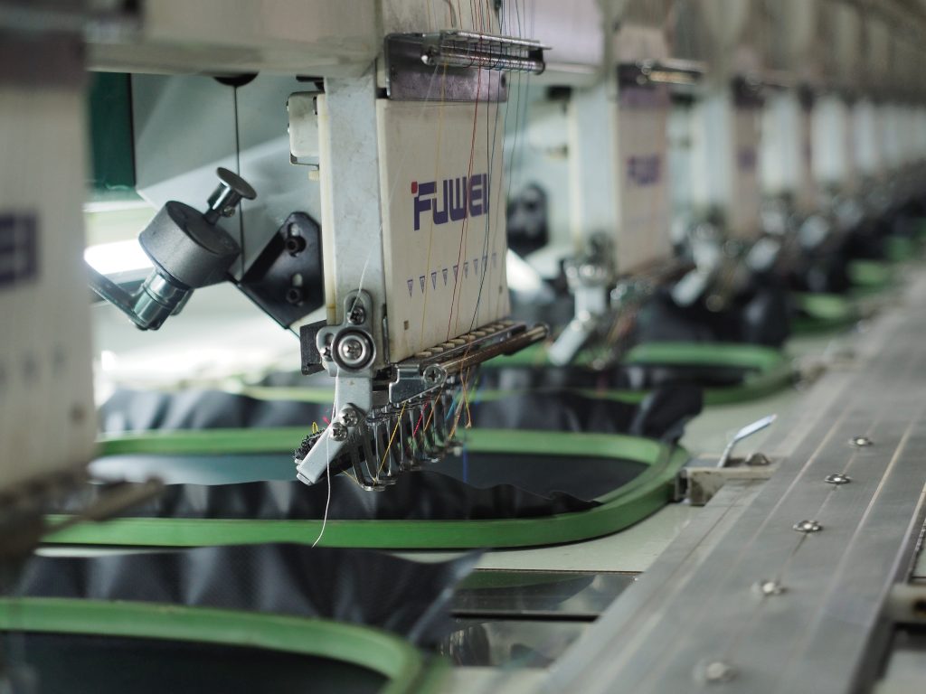 machinery at a clothing factory in Jakarta, Indonesia