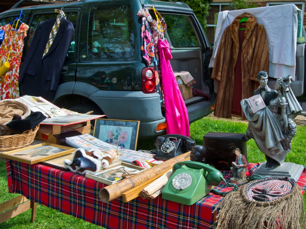 car parked at a car boot sale