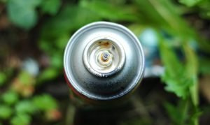 an empty aerosol can
