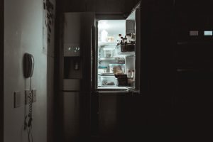 fridge open in the dark