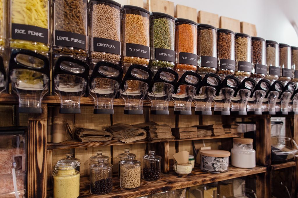 loose goods in a zero waste shop