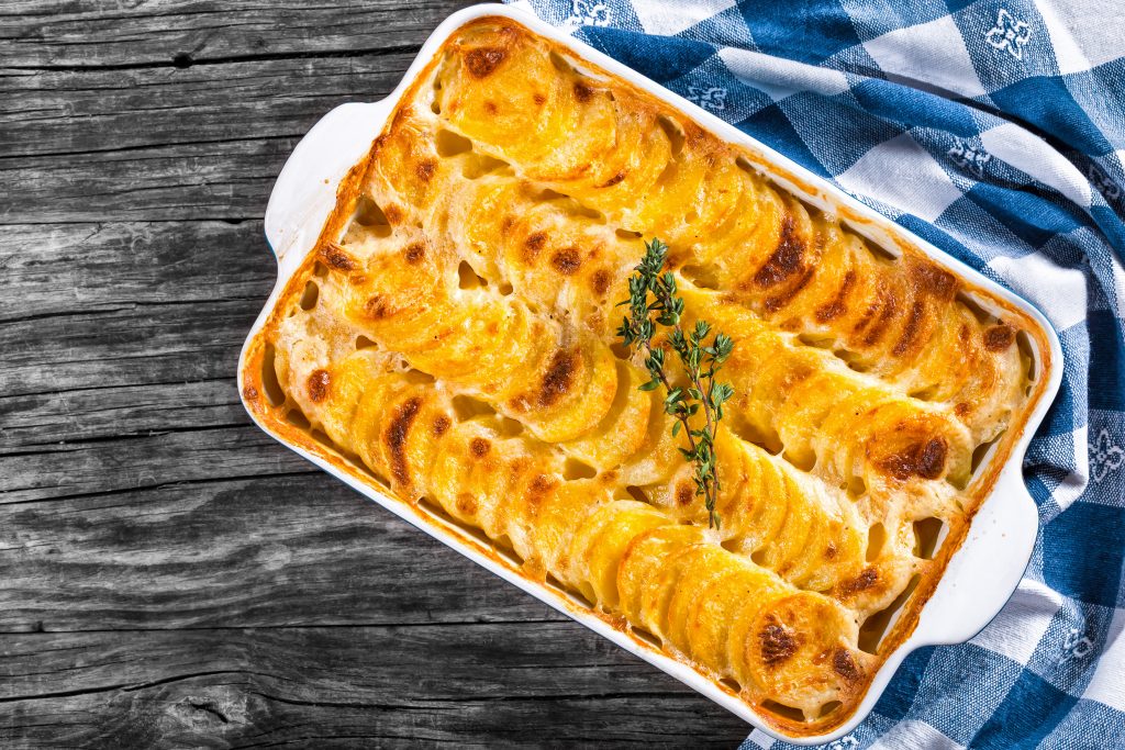 potato and shallot gratin using seasonal british shallots and potatoes