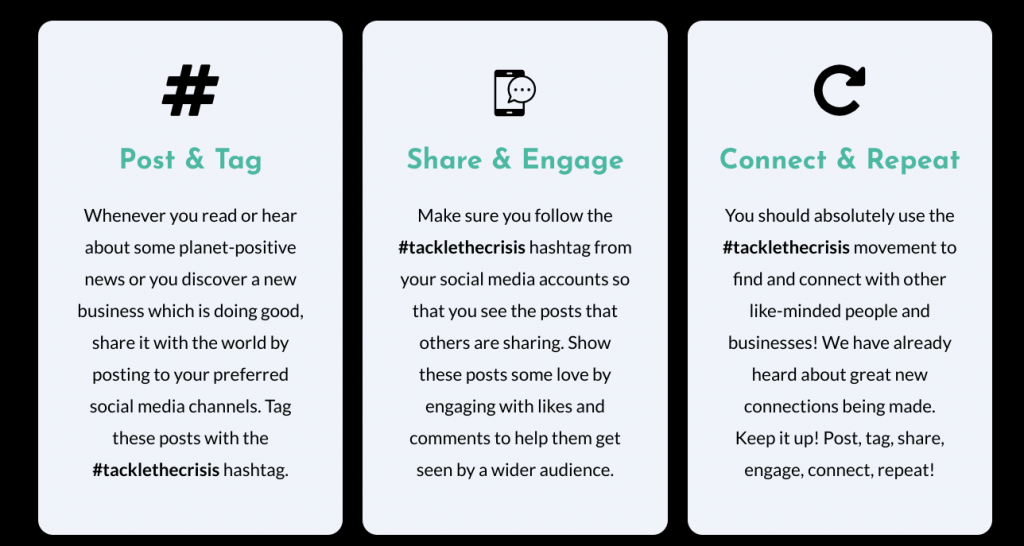 #tacklethecrisis how to get involved infographic